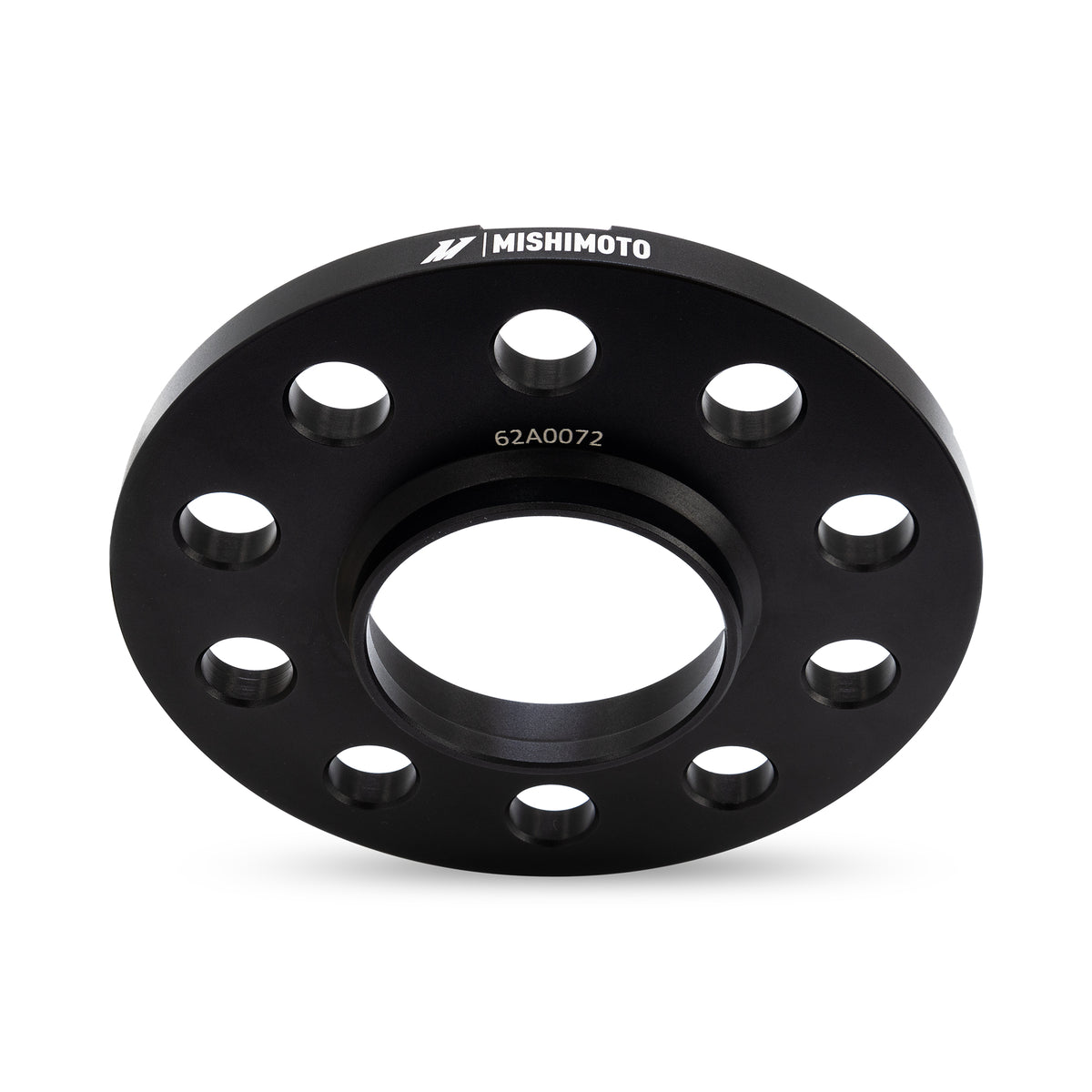 Mishimoto Wheel Spacers - 5x120 - 72.6 - 10 - M14 - Black - MMWS-014-100BK for 2014-2021 BMW 2 Series - angle view