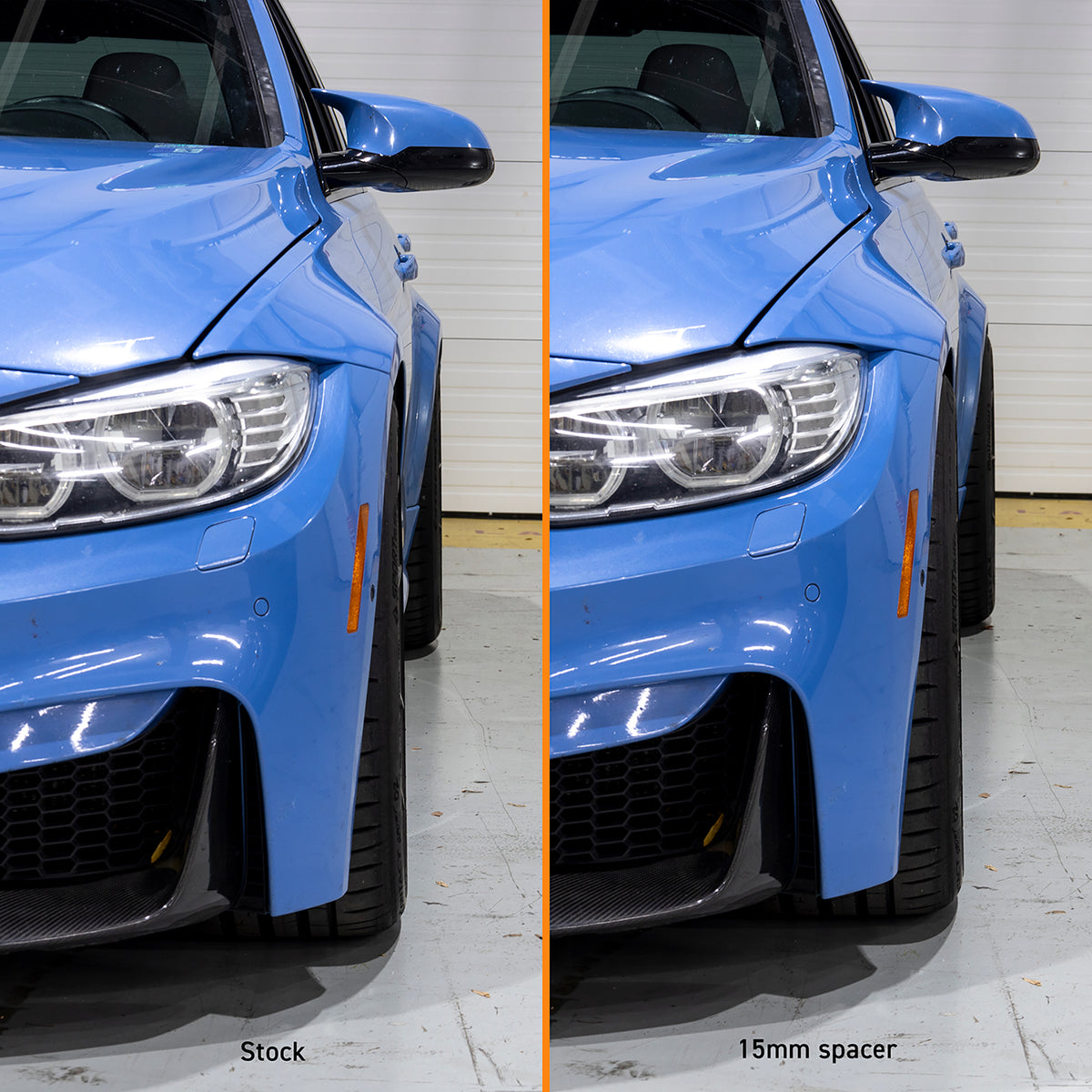 Mishimoto Wheel Spacers - 5x120 - 72.6 - 20 - M14 - Black - MMWS-014-200BK for 2014-2021 BMW 2 Series - close-up