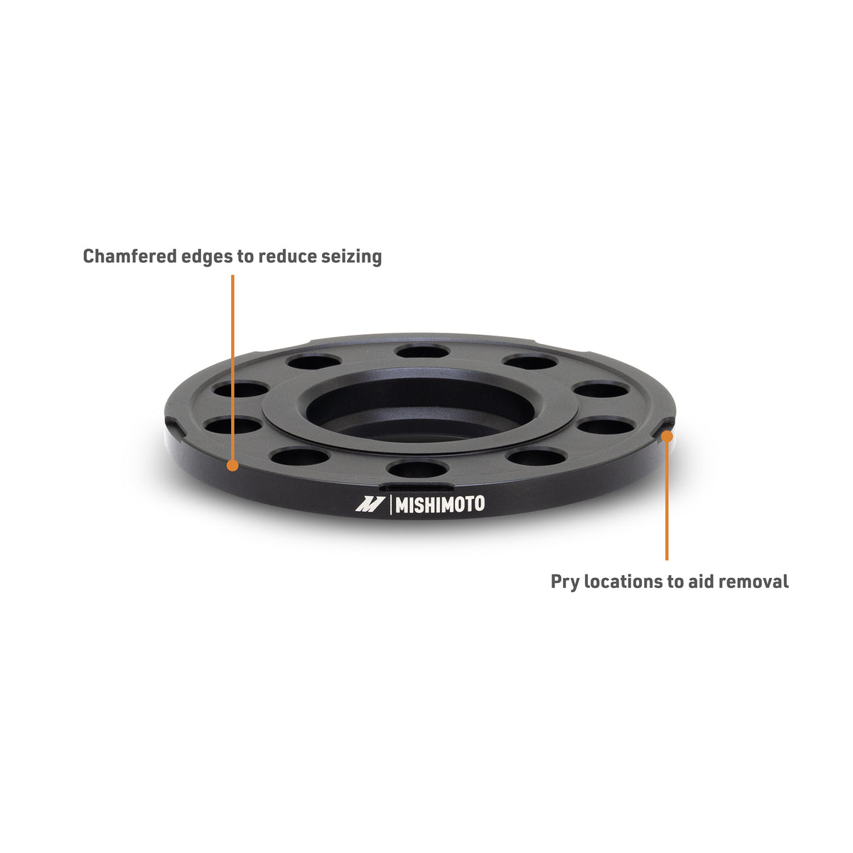 Mishimoto Wheel Spacers - 5x112 - 66.5 - 12 - M14 - Black - MMWS-015-120BK for 2015-2024 Mini Cooper - angle view
