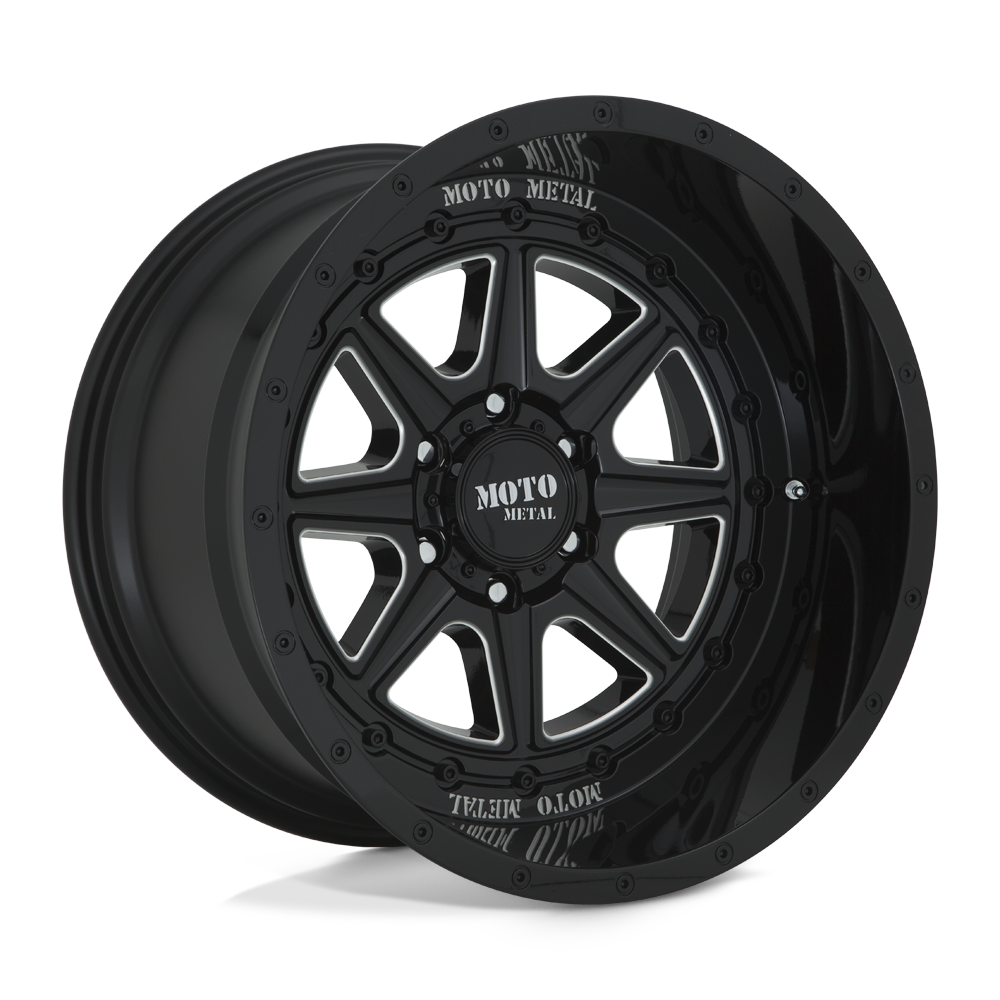 Moto Metal Mo801 Phantom 20X10 5X127 -18MM Gloss Black Milled