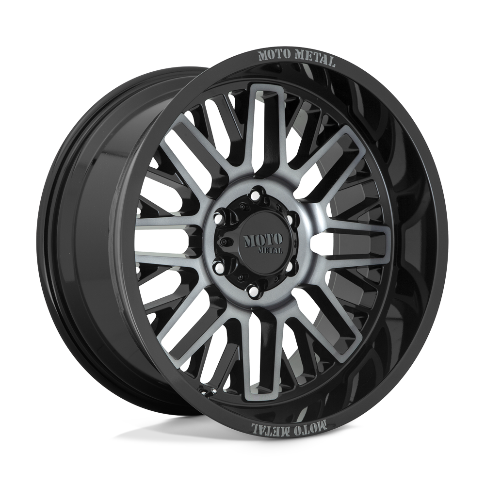 Moto Metal Mo802 Warlock 20X9 8X180 +18MM Gloss Black Mach W/ Gray Tint