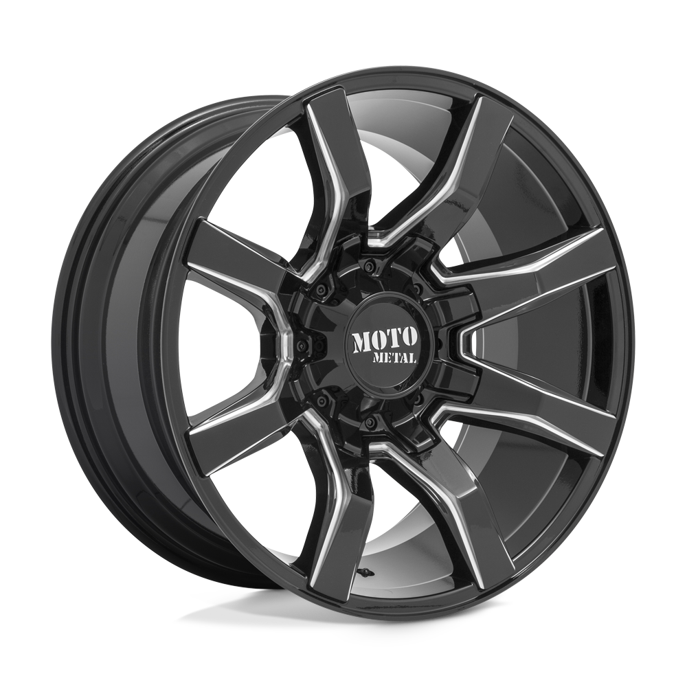 Moto Metal Mo804 Spider 22X12 5X127/5X139.7/5X139 -44MM Gloss Black Milled