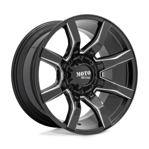 Moto Metal Mo804 Spider 22X12 5X127/5X139.7/5X139 -44MM Gloss Black Milled