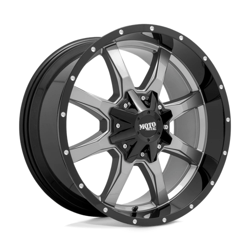 Moto Metal Mo970 20X9 5X127/5X139.7/5X139 +0MM Gloss Gray Center W/ G-Blk Lip