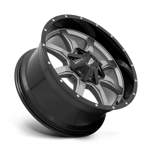 Moto Metal Mo970 20X9 6X135/6X139.7/6X139 +18MM Gloss Gray Center W/ G-Blk Lip