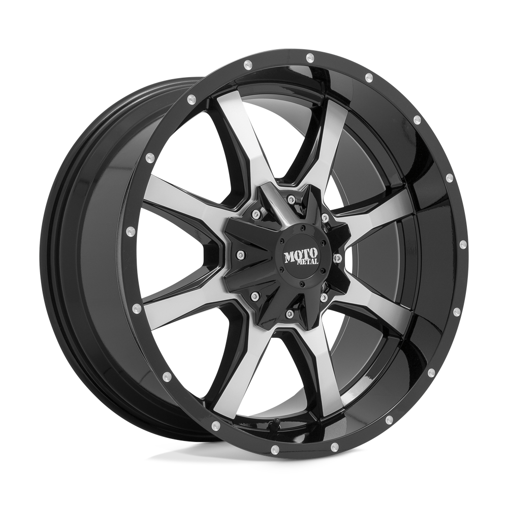 Moto Metal Mo970 20X10 5X127/5X139.7/5X139 -24MM Gloss Black W/ Machined Face