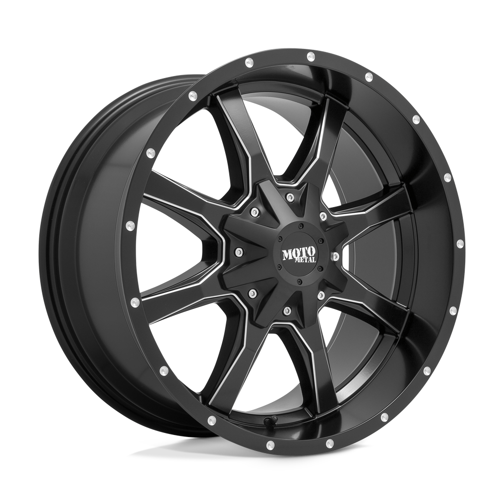 Moto Metal Mo970 18X10 6X135/6X139.7/6X139 -24MM Semi Gloss Black Milled