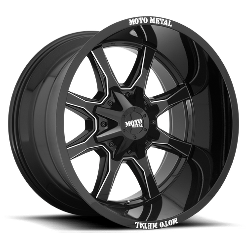 Moto Metal Mo970 20X10 8X170 +12MM Gloss Black Mill Moto Metal Lp