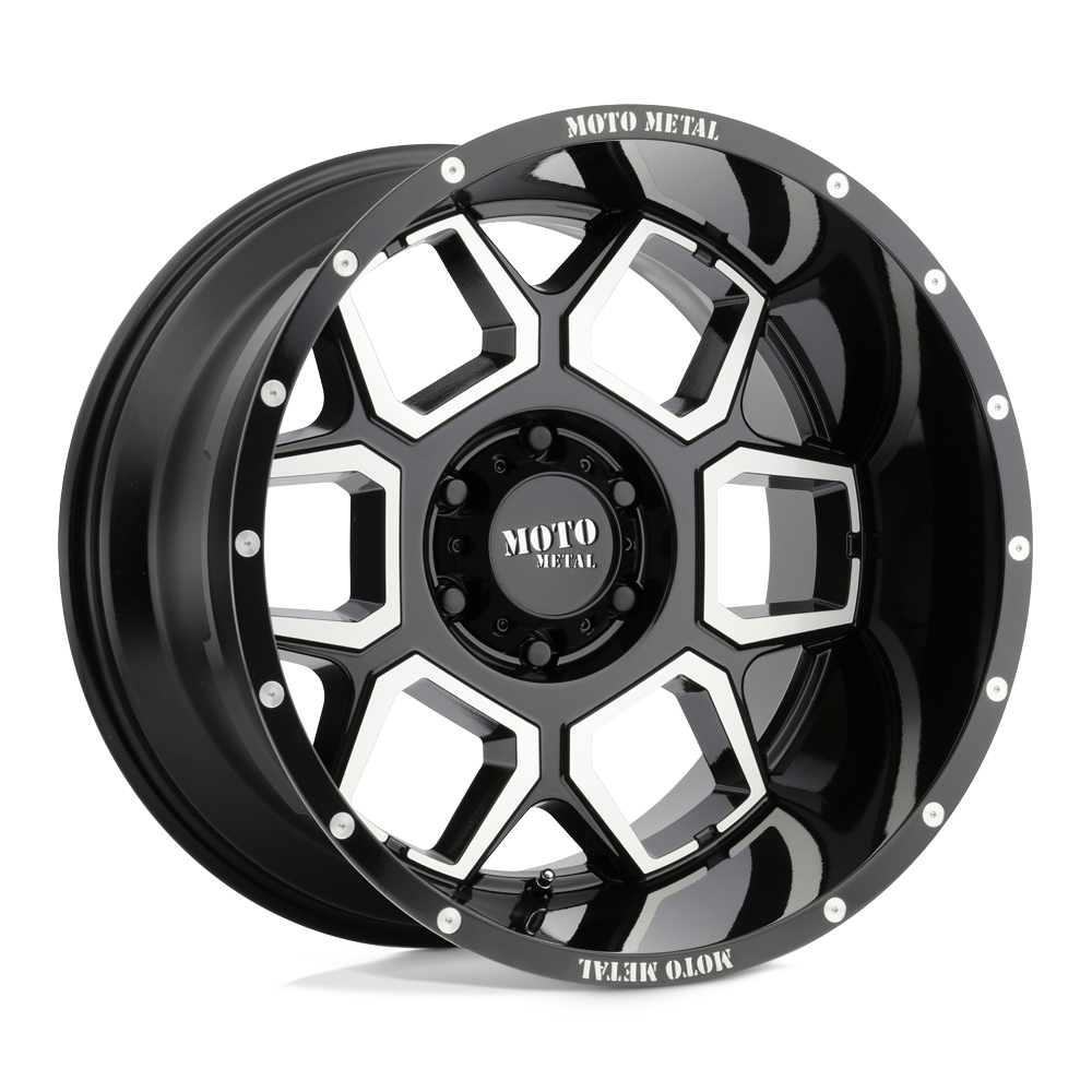 Moto Metal Mo981 Spade 20X10 6X139.7 -24MM Gloss Black Machined