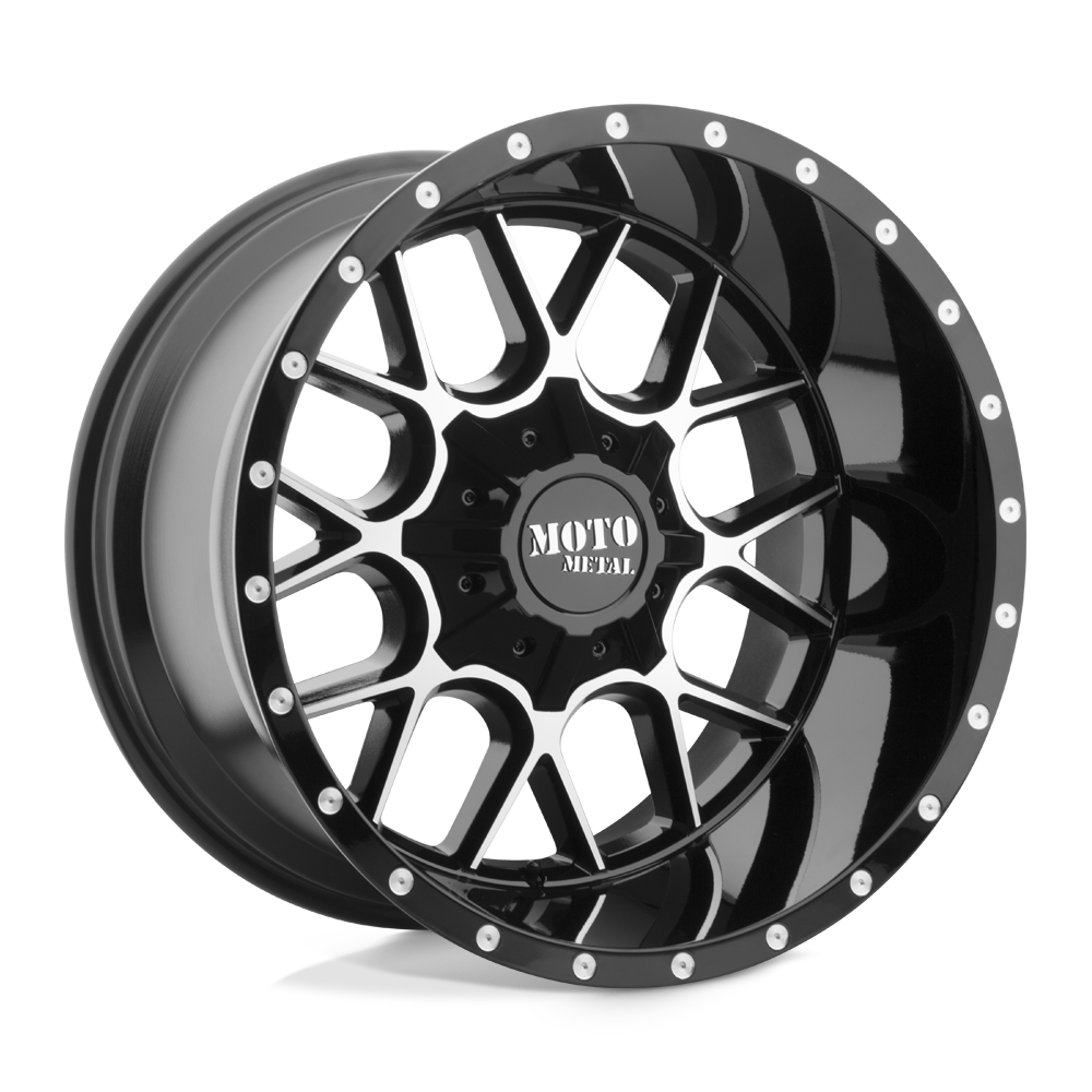 Moto Metal Mo986 Siege 20X12 6X135/6X139.7/6X139 -44MM Gloss Black Machined