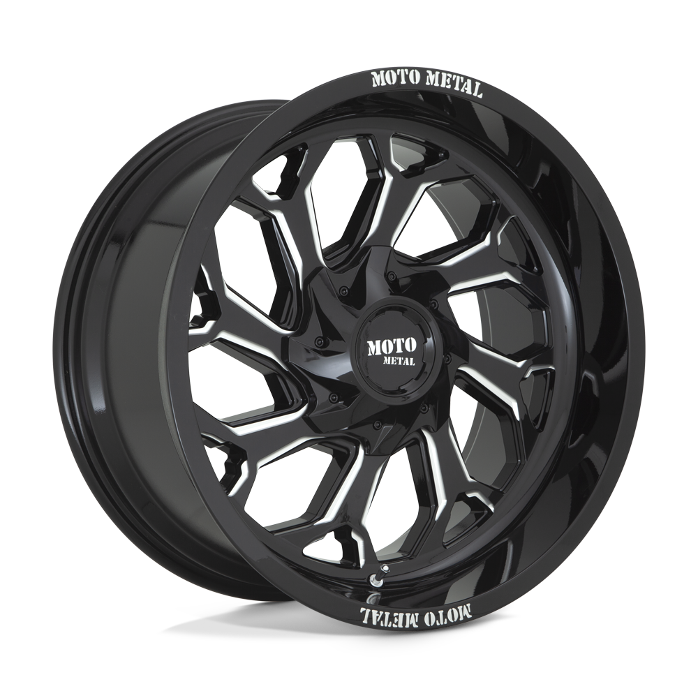 Moto Metal Mo999 20X10 8X165.1 -18MM Gloss Black Milled