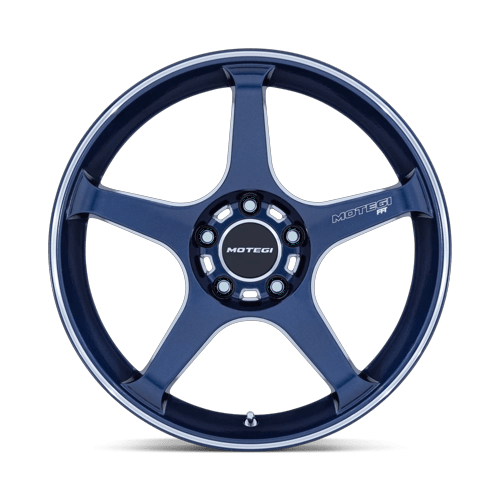 Motegi Mr159 Battle V 18X8.5 5X114.3 +22MM Obsidian Blue Mach Lip Stripe