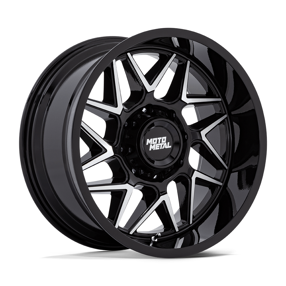 Moto Metal Mo812 Turbine 20X9 8X180 +1MM Gloss Black W/ Machined Face