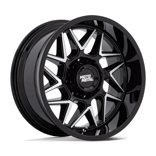 Moto Metal Mo812 Turbine 20X9 8X165.1 +20MM Gloss Black W/ Machined Face