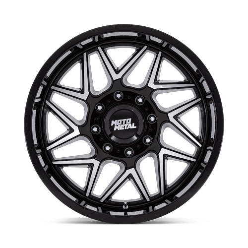 Moto Metal Mo812 Turbine 20X9 8X165.1 +20MM Gloss Black W/ Machined Face