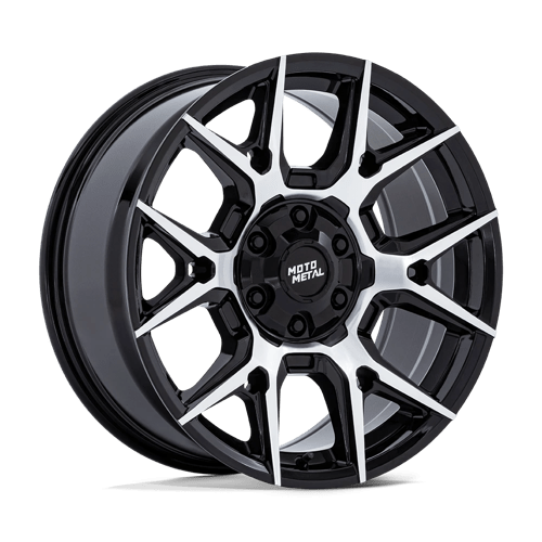 Moto Metal Mo813 Mason 17X8.5 6X135/6X139.7/6X139 +12MM Gloss Black W/ Machined Face
