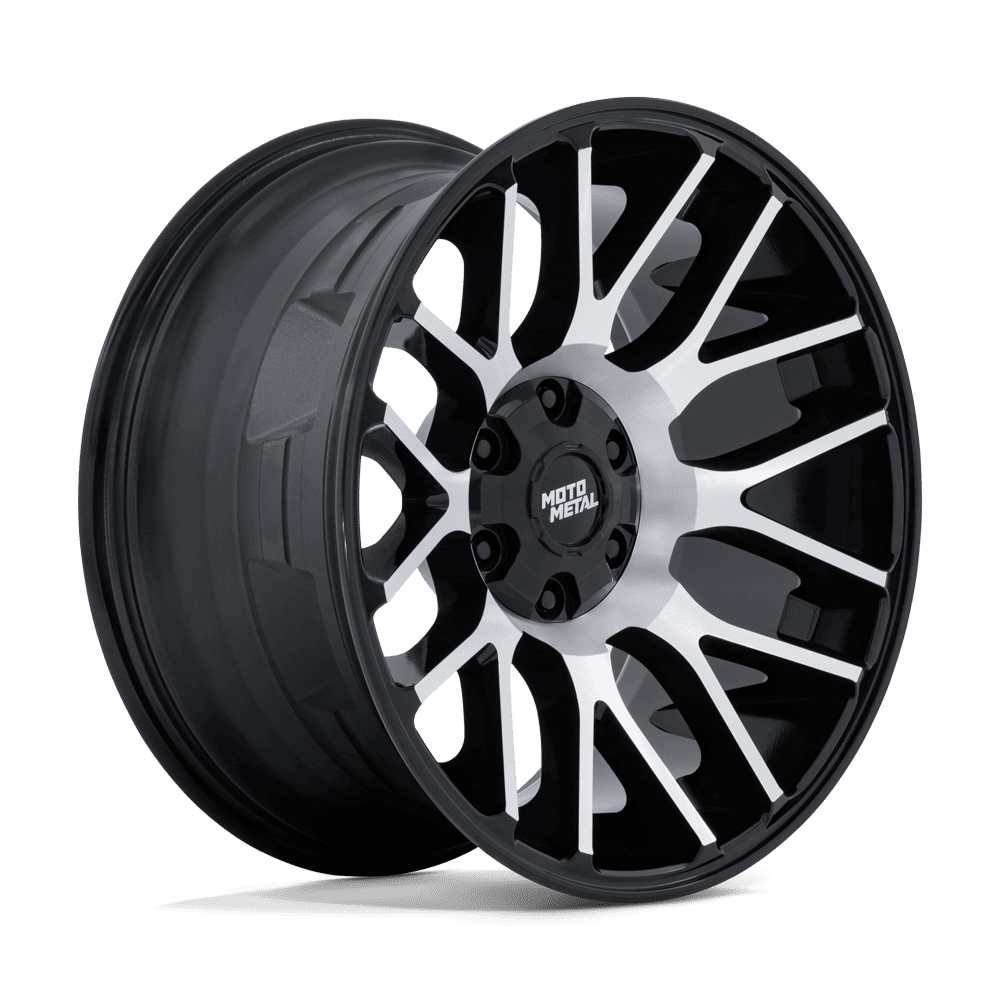 Moto Metal Mo816 Overlook 20X9 8X165.1 +1MM Gloss Black W/ Machined Face