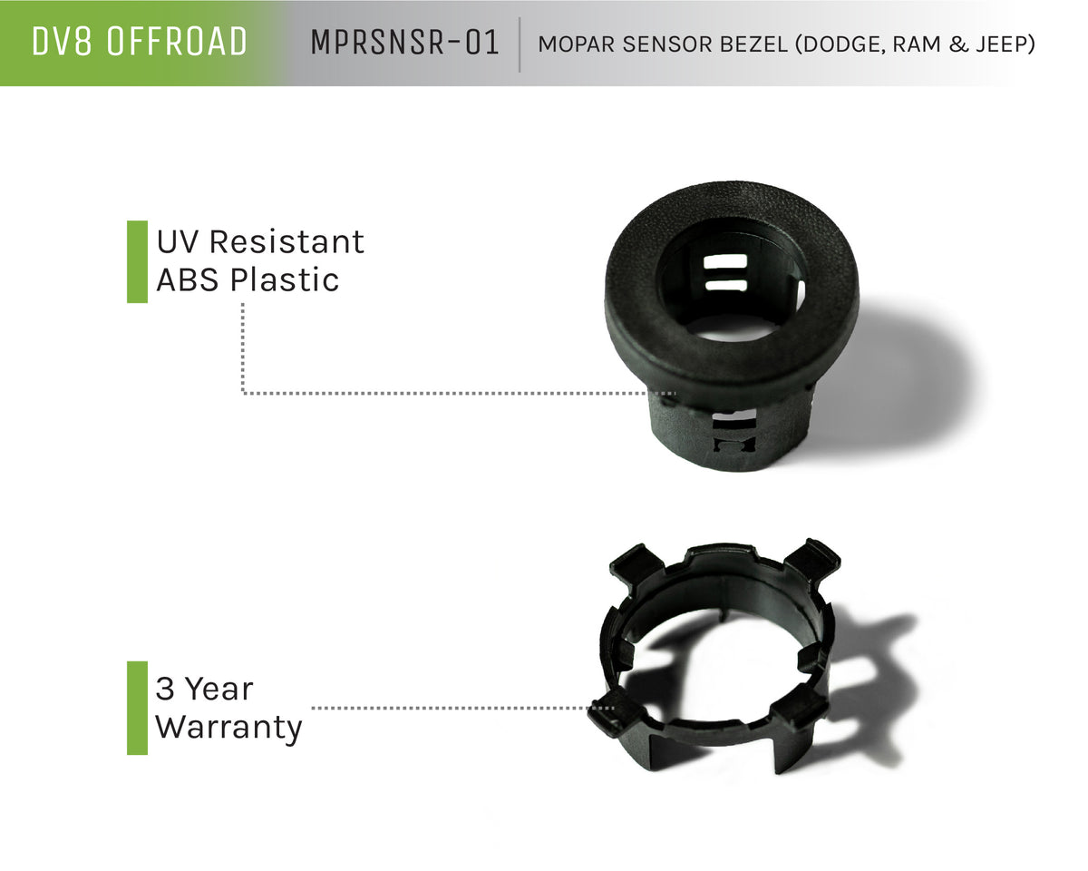 DV8 Offroad - Replacement Front Bezel And Rear Clip For Mopar Sensors (Sensors Not Included) - MPRSNSR-01