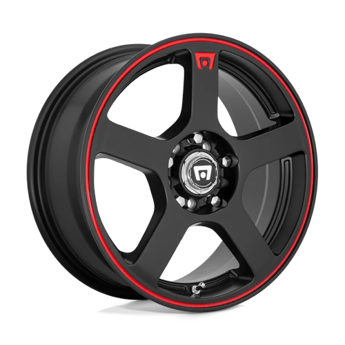 Motegi Mr116 Fs5 15X6.5 4X100/4X114.3/4X114 +40MM Matte Black W/ Red Stripe