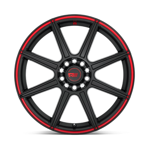 Motegi Mr142 Cs8 17X7 4X100/4X108/4X108 +40MM Satin Black W/ Red Stripe