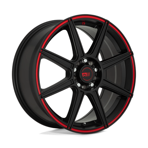 Motegi Mr142 Cs8 15X6.5 5X100/5X114.3/5X114 +40MM Satin Black W/ Red Stripe