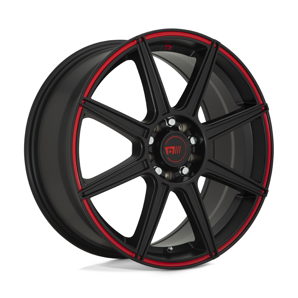 Motegi Mr142 Cs8 17X7 5X110/5X115/5X115 +40MM Satin Black W/ Red Stripe