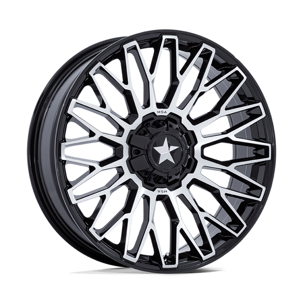 MSA Offroad Wheels M50 Clubber Utv 22X7 4X137/4X156/4X156 +0MM Gloss Black Machined