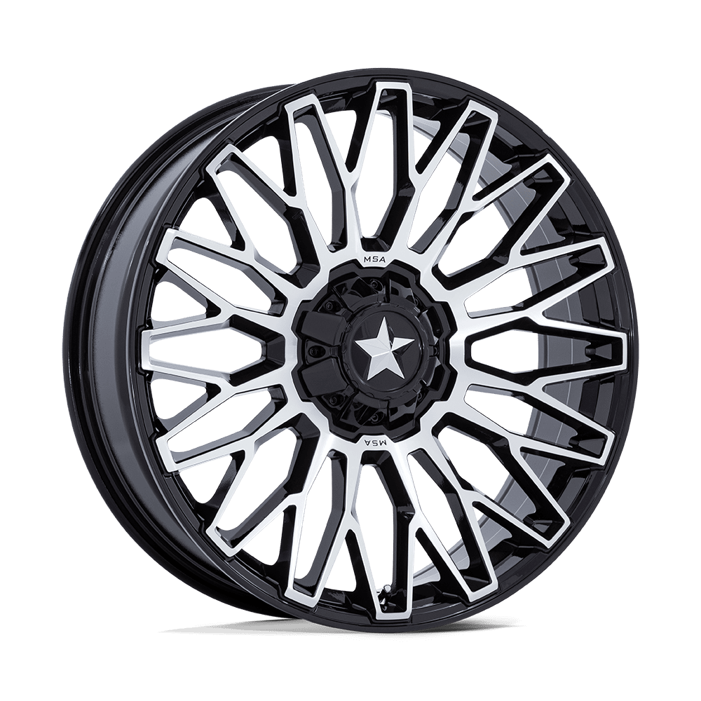MSA Offroad Wheels M50 Clubber Utv 20X7 5X114.3 +0MM Gloss Black Machined