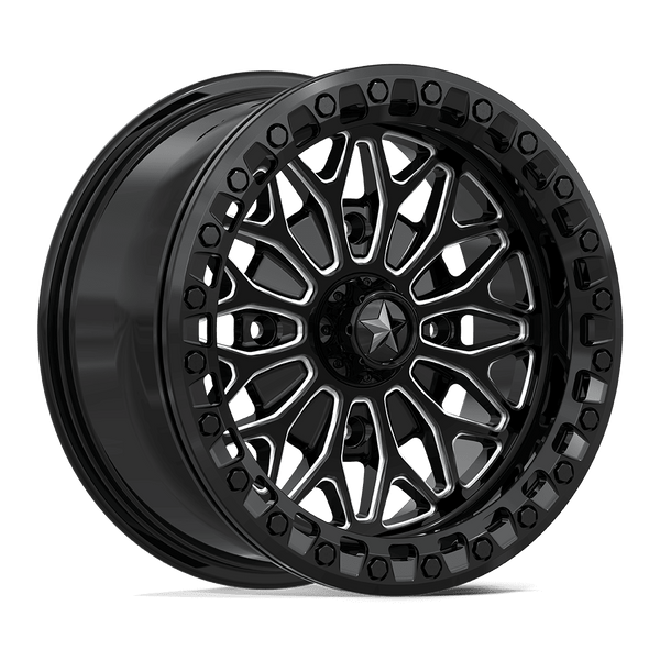 MSA Offroad Wheels Ma53 Bolo Utv Beadlock 15X7 4X156 +10MM Gloss Black Milled