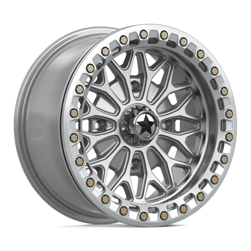 MSA Offroad Wheels Ma53 Bolo Utv Beadlock 15X7 4X137 +10MM Gloss Silver W/ Machined Face