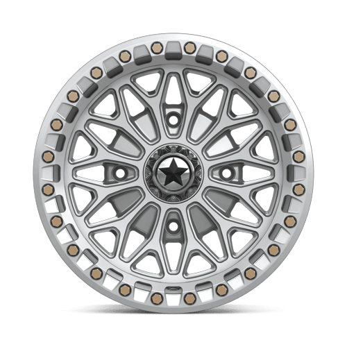 MSA Offroad Wheels Ma53 Bolo Utv Beadlock 15X7 4X156 +10MM Gloss Silver W/ Machined Face
