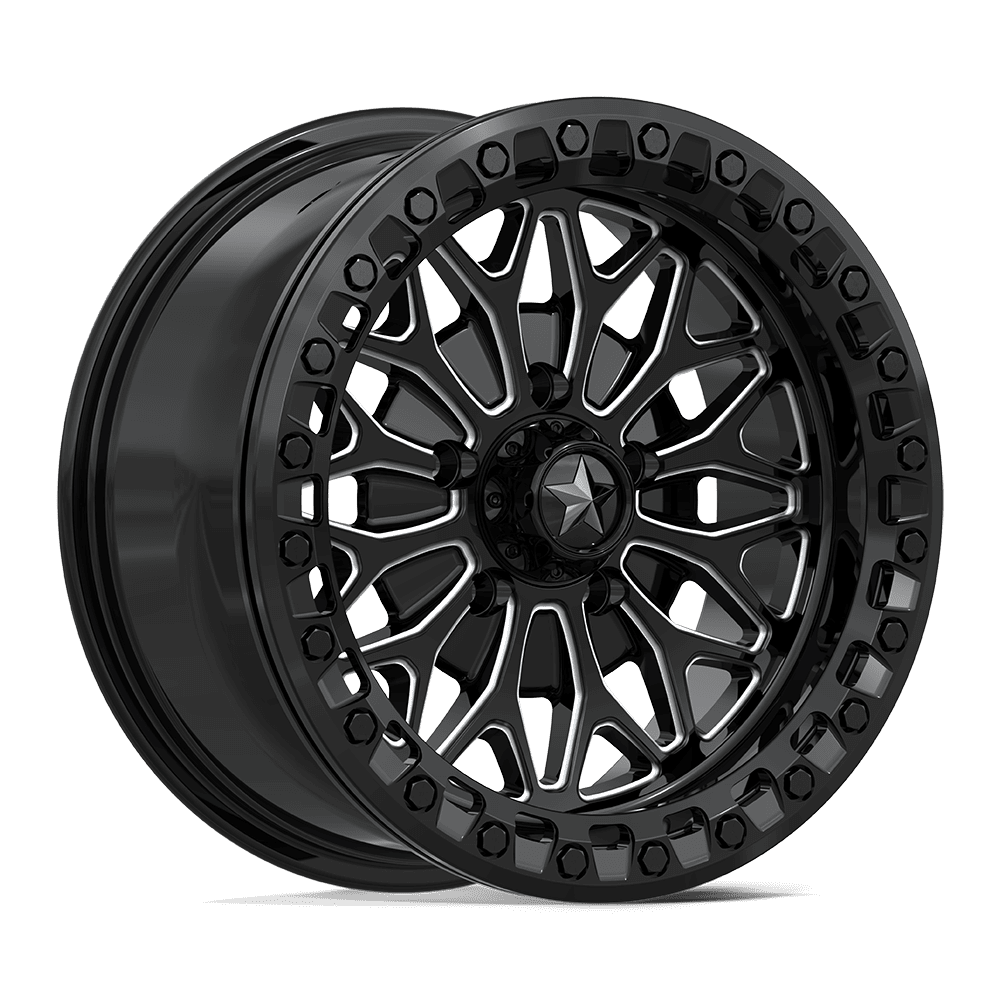 MSA Offroad Wheels Ma53 Bolo Utv Beadlock 15X7 5X114.3 +10MM Gloss Black Milled