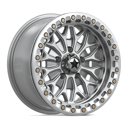 MSA Offroad Wheels Ma53 Bolo Utv Beadlock 15X7 5X114.3 +10MM Gloss Silver W/ Machined Face