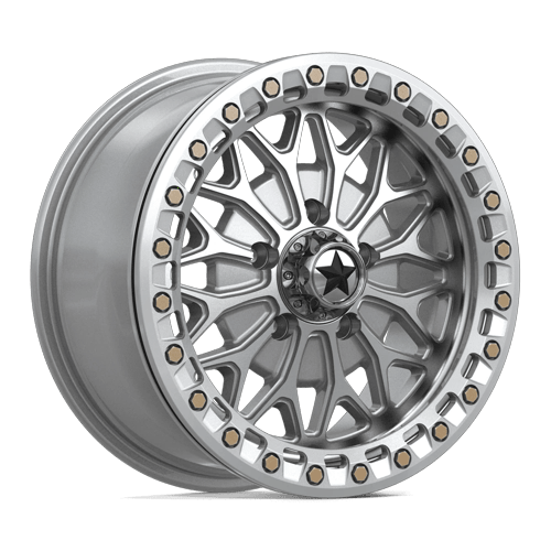 MSA Offroad Wheels Ma53 Bolo Utv Beadlock 15X7 5X114.3 +38MM Gloss Silver W/ Machined Face
