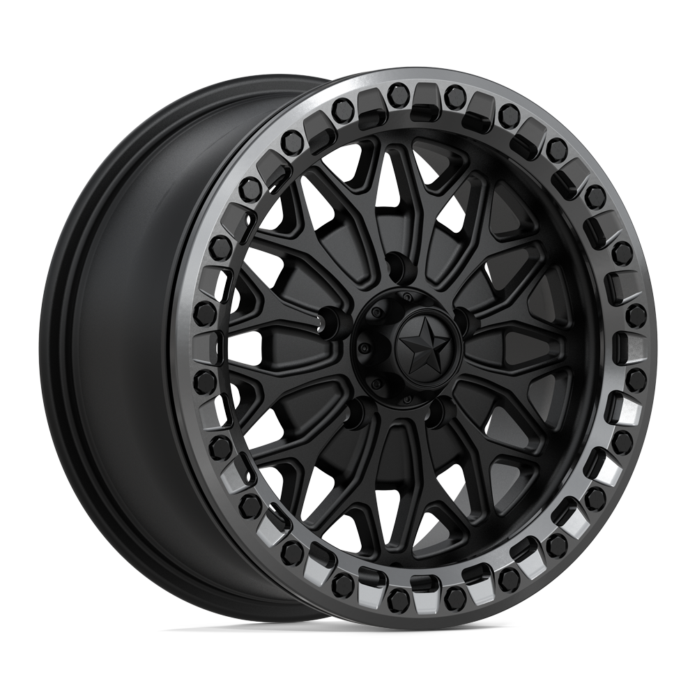 MSA Offroad Wheels Ma53 Bolo Utv Beadlock 15X7 5X114.3 +38MM Matte Black W/ Gl-Gunmetal Rg