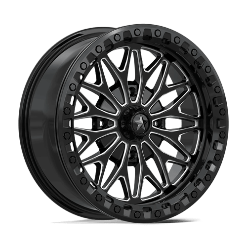MSA Offroad Wheels Ma53 Bolo Utv Beadlock 18X7 4X156 +10MM Gloss Black Milled
