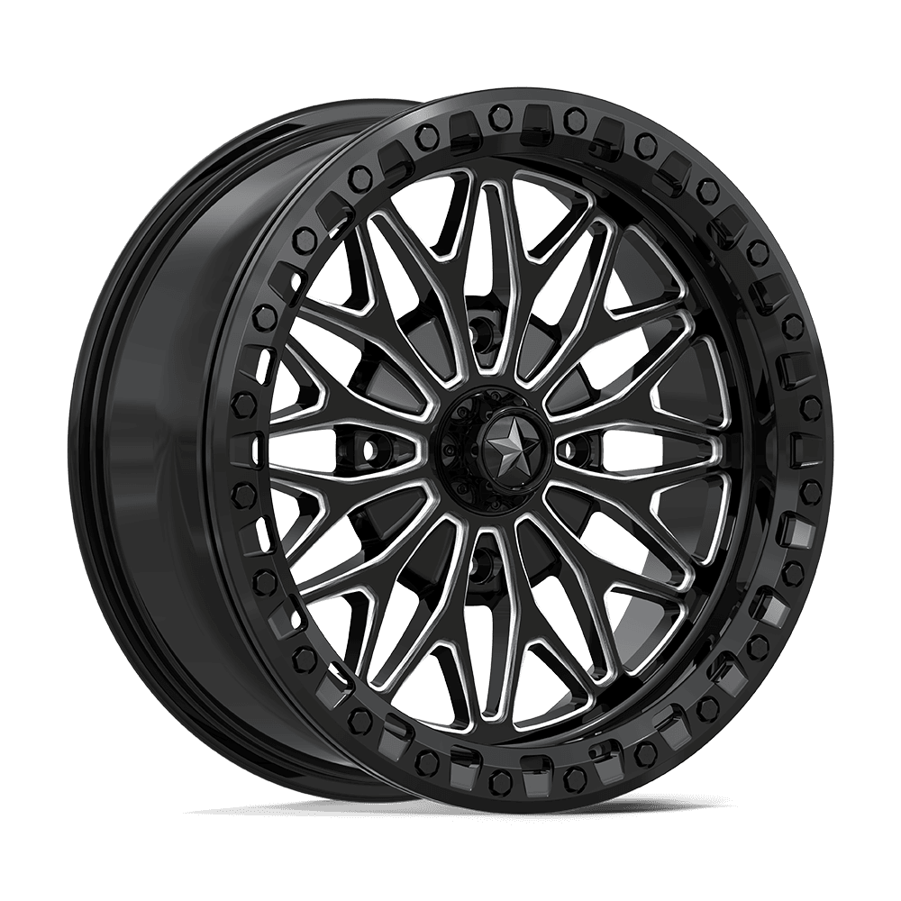 MSA Offroad Wheels Ma53 Bolo Utv Beadlock 18X7 4X156 +10MM Gloss Black Milled