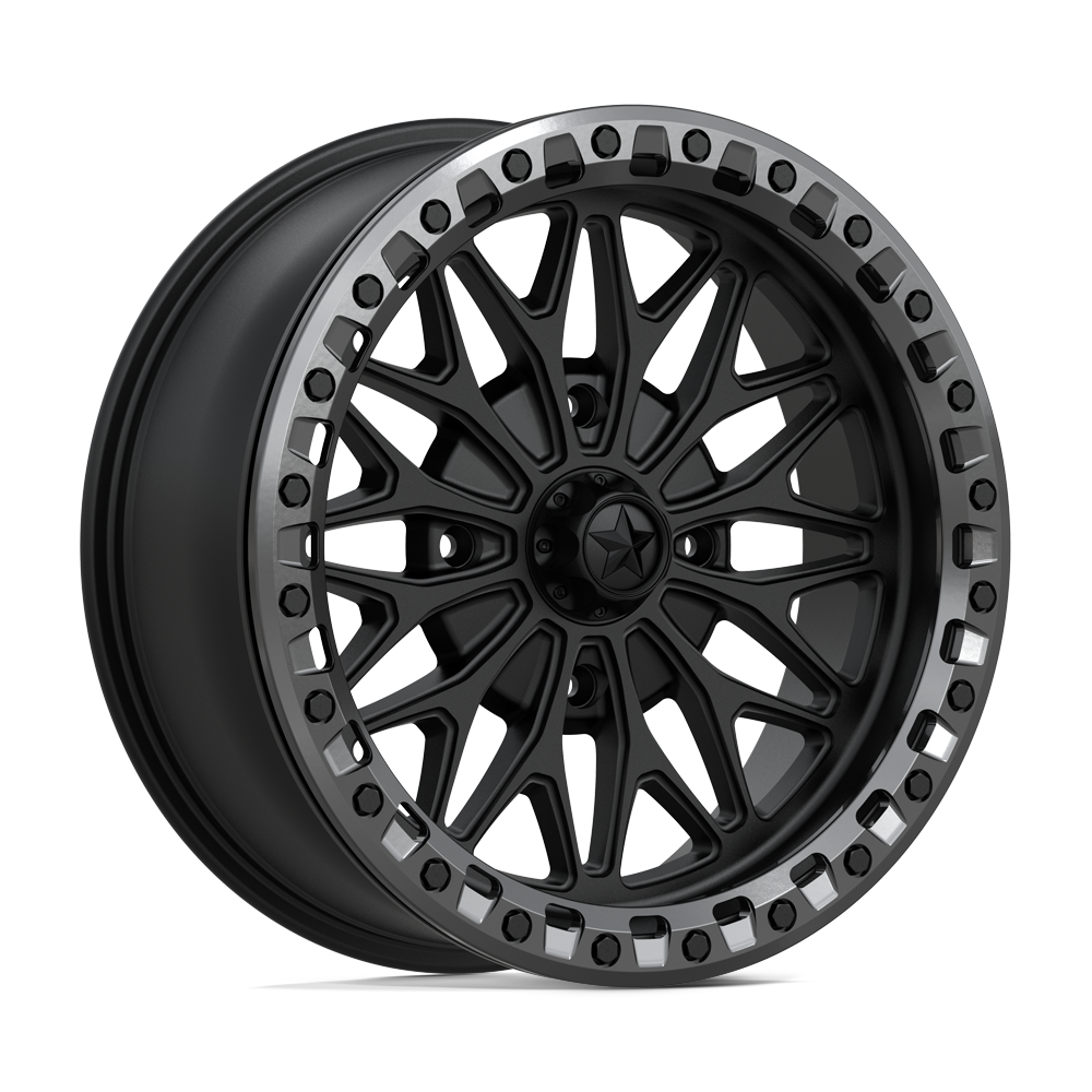 MSA Offroad Wheels Ma53 Bolo Utv Beadlock 18X7 4X137 +10MM Matte Black W/ Gl-Gunmetal Rg