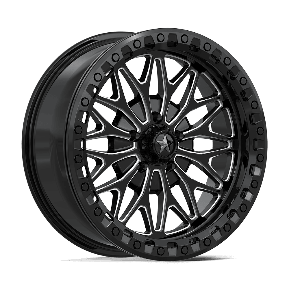 MSA Offroad Wheels Ma53 Bolo Utv Beadlock 18X7 5X114.3 +10MM Gloss Black Milled