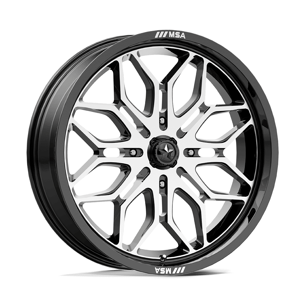 MSA Offroad Wheels M47 Sniper Utv 22X7 4X137 +10MM Gloss Black Machined