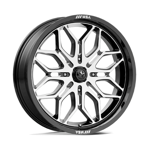 MSA Offroad Wheels M47 Sniper Utv 18X7 4X156 +10MM Gloss Black Machined