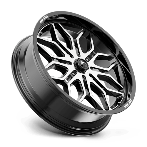 MSA Offroad Wheels M47 Sniper Utv 18X7 4X156 +10MM Gloss Black Machined