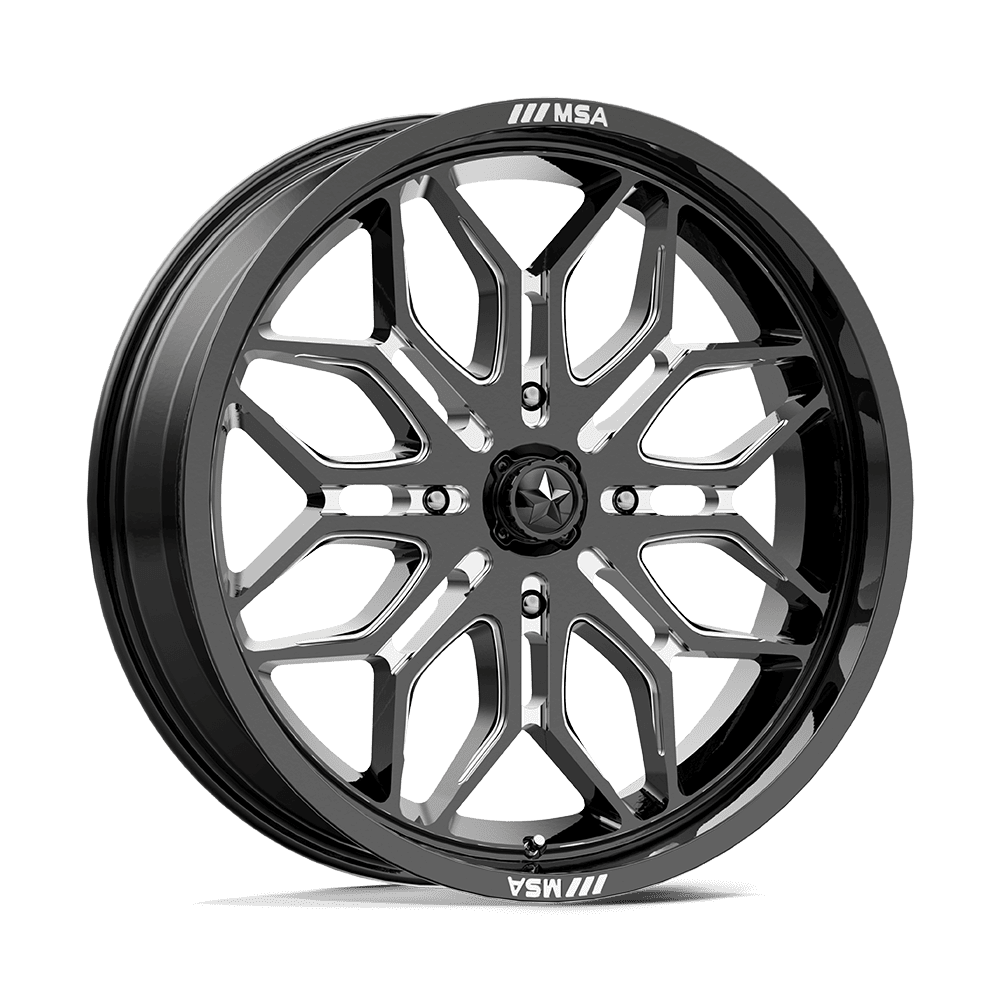 MSA Offroad Wheels M47 Sniper Utv 20X7 4X110 +10MM Gloss Black Milled