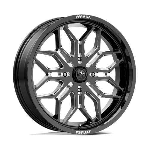 MSA Offroad Wheels M47 Sniper Utv 22X7 4X137 +10MM Gloss Black Milled