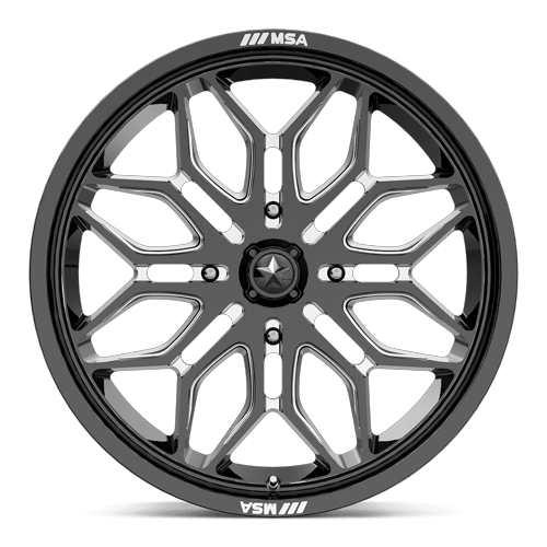 MSA Offroad Wheels M47 Sniper Utv 18X7 4X156 +10MM Gloss Black Milled
