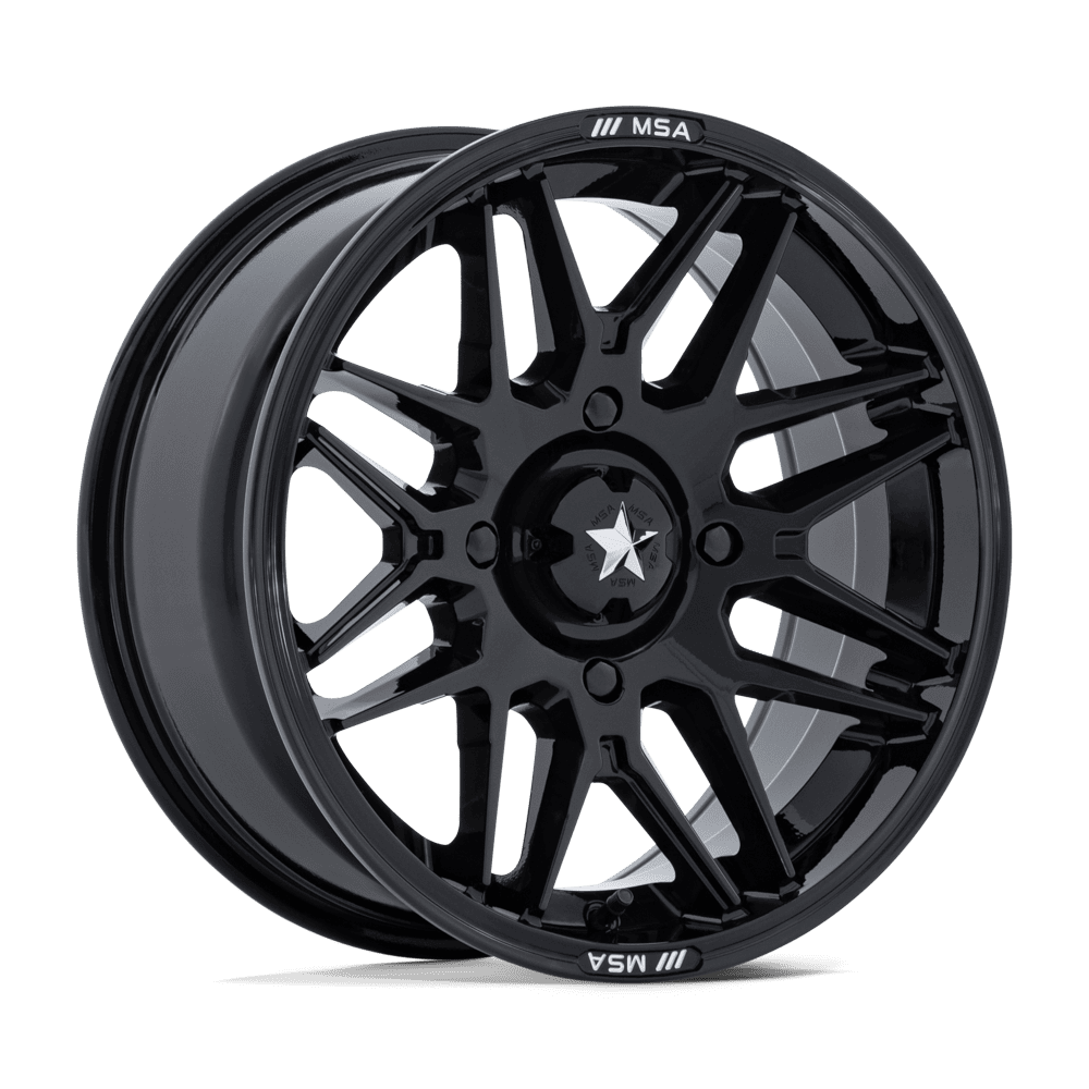MSA Offroad Wheels M52 Radar Utv 14X7 4X156 +10MM Gloss Black
