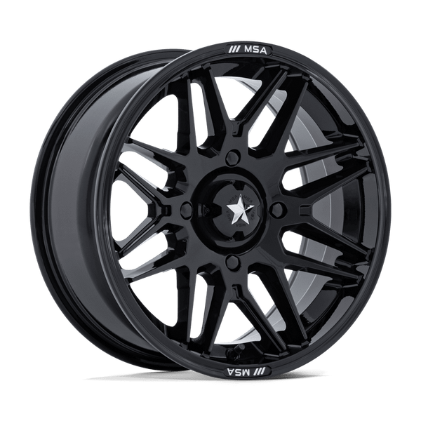 MSA Offroad Wheels M52 Radar Utv 14X7 4X156 +10MM Gloss Black