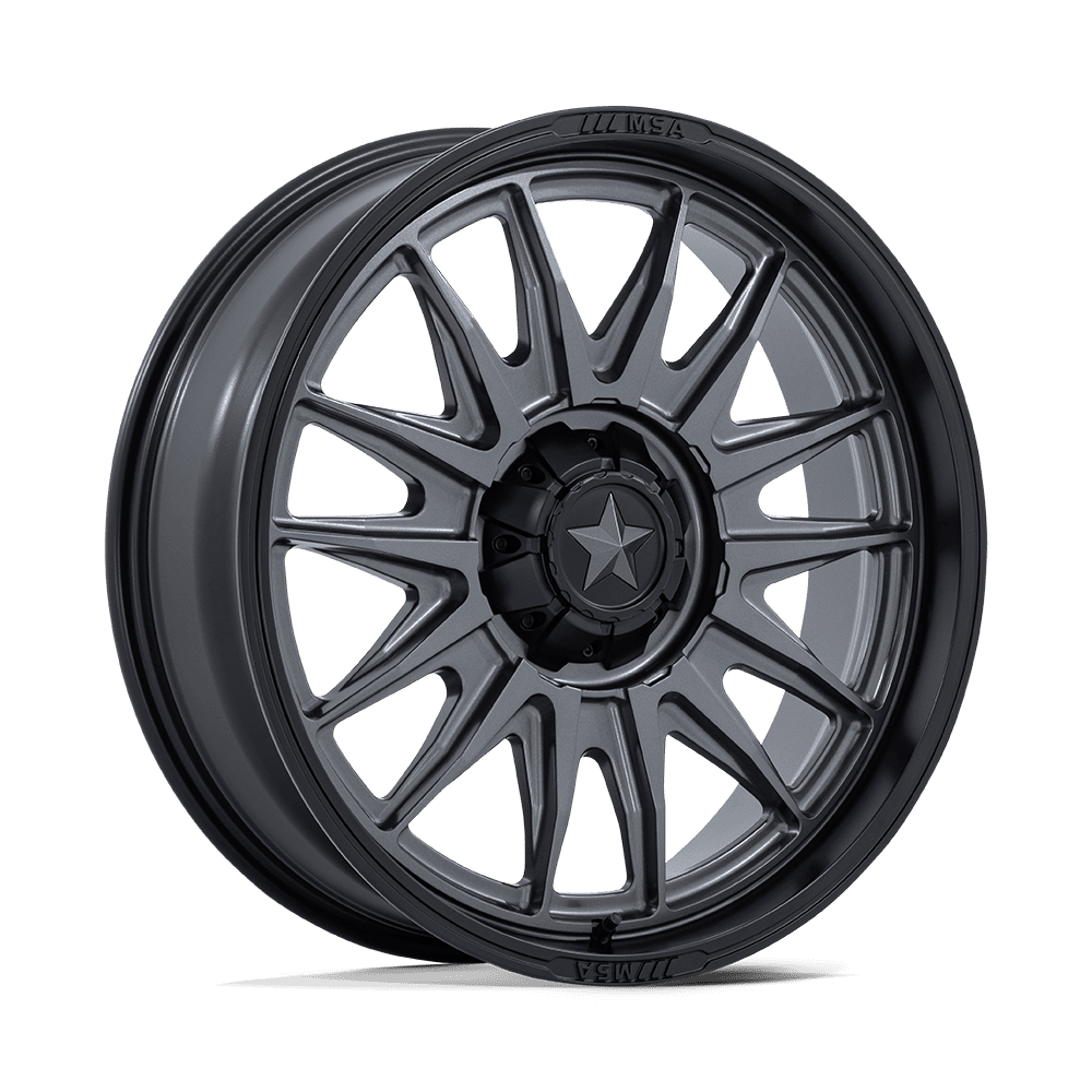 MSA Offroad Wheels M55 Commander Utv 24X7 4X137/4X156/4X156 +0MM Matte Gunmetal W/ M-Blk Lip