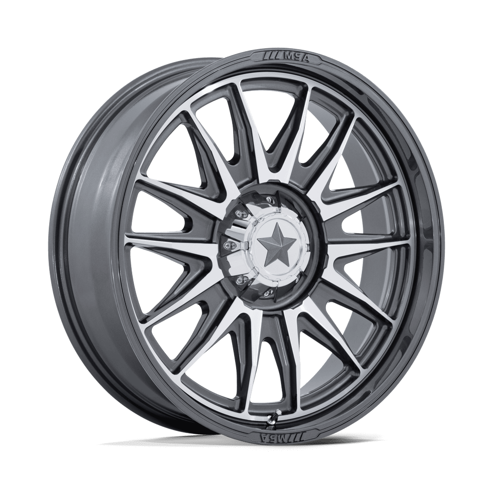 MSA Offroad Wheels M55 Commander Utv 22X7 5X114.3 +0MM Platinum W/ Machined Face