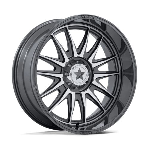 MSA Offroad Wheels M55 Commander Utv 24X10 4X137/4X156/4X156 -25MM Platinum W/ Machined Face